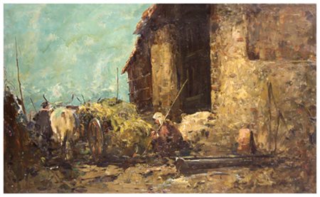 FERRUCCIO RONTINI Firenze 1893 – Livorno 1964 Casolare Olio su tela 59,5 x...