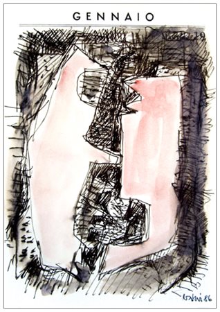 GUALTIERO NATIVI Pistoia 1921 – Greve in Chianti 1999 Studio 1986 Inchiostro...