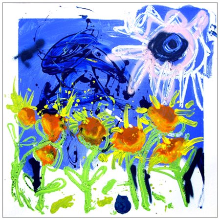 MASSIMO FALSETTI Roma 1955 Estivo 2014 Olio su tela 80 x 80. Sul verso...