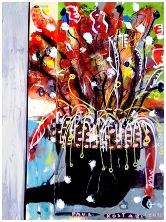 PAUL KOSTABI Whittier (USA) 1962 Positive chatter 1927–2010 Olio, t.m. e...