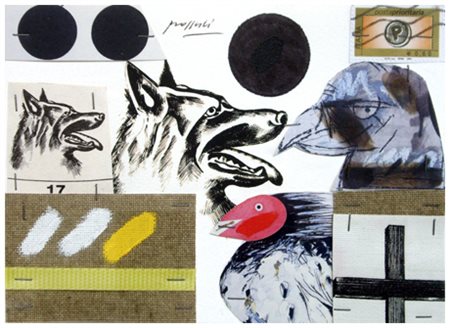 CONCETTO POZZATI Vo’ Vecchio 1935 Senza titolo Pittura, t.m. e collage su...