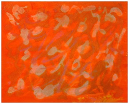 GIULIO TURCATO Mantova 1912 – Roma 1995 Cangiante arancio 1990 Olio, sabbie e...