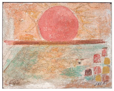 BRUNO SAETTI Bologna 1902 – 1984 Senza titolo Affresco su tela 24 x 30. Firma...