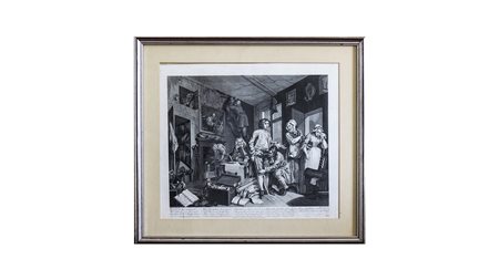 THOMAS COOK (1744-1818) Veduta d'interno con personaggi incisione, in cornice...