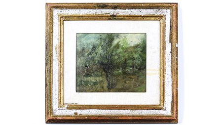 FERNANDO FARULLI (1923-1997) Paesaggio con alberi 1945 olio su cartone...