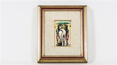 RODOLFO MARMA (1923-1999) Carrozzella 1971 olio su tavoletta, firmato e...