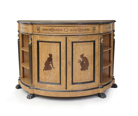 MOBILE DEL XX SECOLO CREDENZA IN STILE CARLO X, XX SECOLO, a mezza luna con...