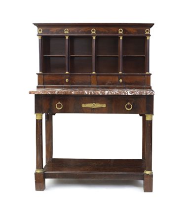 MOBILE DEL XIX SECOLO CONSOLE IMPERO CON SOPRALZO IN MOGANO, XIX SECOLO,...