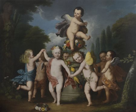 HICKEL JOSEPH 1736 - 1807Allegoria del principe Carlo Francesco Olio su tela,...