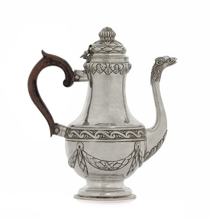 ARGENTI D'EPOCA CAFFETTIERA IN ARGENTO, GENOVA, PUNZONE TORRETTA, 1787,...