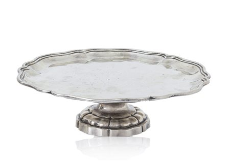 ARGENTI D'EPOCA ALZATA IN ARGENTO, VENEZIA, XVIII SECOLO, bordo polilobato e...