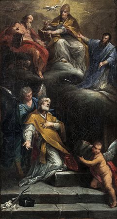 VELLANI FRANCESCO 1688 - 1768L'estasi di San Filippo Neri e dei Santi...