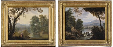 DE MOUCHERON ISAAC Amsterdam 1667 - 1744(cerchia di)Paesaggio arcadico con...