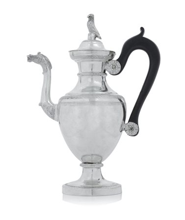 ARGENTI D'EPOCA CAFFETTIERA IN ARGENTO, NAPOLI, 1830 CA, ARGENTIERE G.SISINO,...