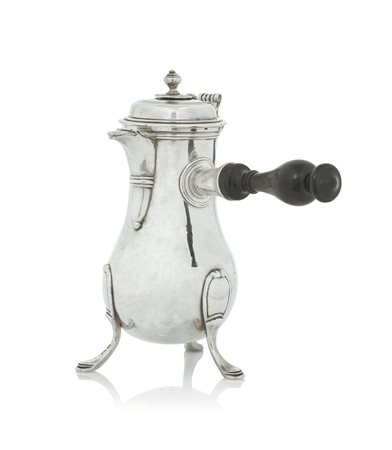 ARGENTI D'EPOCA CIOCCOLATIERA IN ARGENTO, PARIGI, XVIII SECOLO, piriforme...