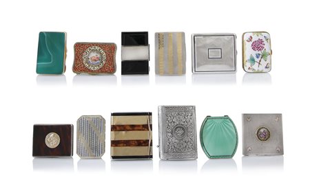 ARGENTI D'EPOCA UNDICI TABACCHIERE E PORTASIGARETTE IN ARGENTO E UNO IN...