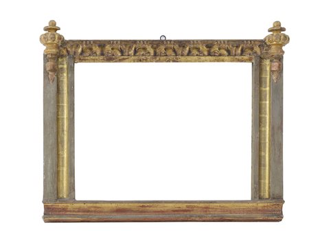 CORNICE CORNICE IN STILE ANTICO, XX SECOLO, architettonica dipinta e dorata...