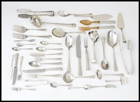 ARGENTI RECENTI SERVIZIO DI POSATE IN ARGENTO, BOLOGNA, CLEMENTI, XX SECOLO,...