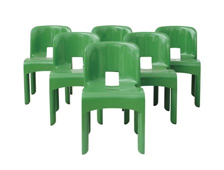 COLOMBO JOE Milano 30/07/1930 - 30/07/1971SEI SEDIE UNIVERSAL IN MATERIALE...