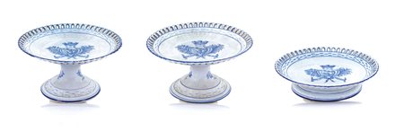 GALLE' UNA COPPIA DI ALZATE E UN'ALZATA IN CERAMICA, GALLE', 1880 CA.,...