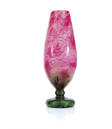 SCHNEIDER VASO IN VETRO DOPPIO, SCHNEIDER, ANNI '30, ovoidale su base...