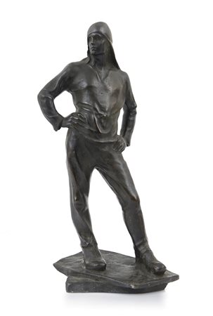 MEUNIER CONSTANTIN 1831 - 1905Scaricatore di porto Bronzo patinato, alt cm...