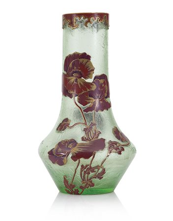 MONTJOYE VASO IN VETRO DOPPIO DECORATO A SMALTI E ORO, LEGRAS, MONTJOYE, 1925...