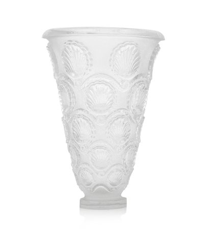 LALIQUE VASO "CANCALE" IN VETRO, R.LALIQUE, 1945 CA., pressato in forma con...