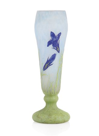 DAUM NANCY VASO IN VETRO DOPPIO, DAUM NANCY, 1910 CA., a calice, decoro a...