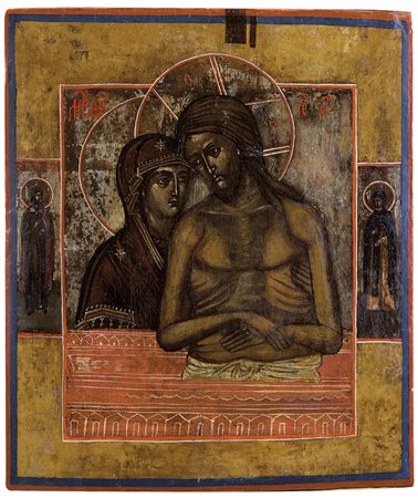 ICONA RUSSA DEL XVIII SECOLO Non pianger per me o madreTempera all'uovo su...