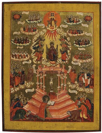 ICONA RUSSA DEL XIX SECOLO In te si rallegra ogni creaturaTempera all'uovo su...