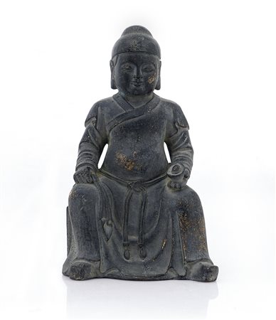 ARTE ORIENTALE SCULTURA IN BRONZO, CINA, XVIII SECOLO, raffigurante...