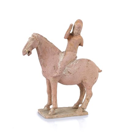 ARTE ORIENTALE RARO GRUPPO SCULTOREO IN TERRACOTTA, CINA, DINASTIA TANG,...