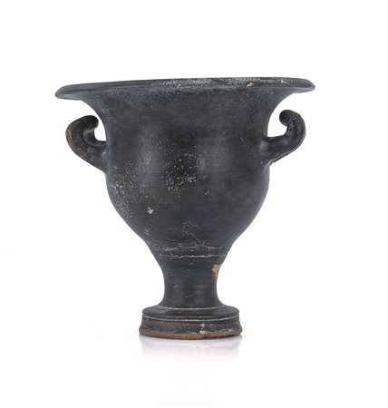 ARCHEOLOGIA CRATERE APULO IN TERRACOTTA VERNICIATA, MAGNA GRECIA, IV SECOLO...