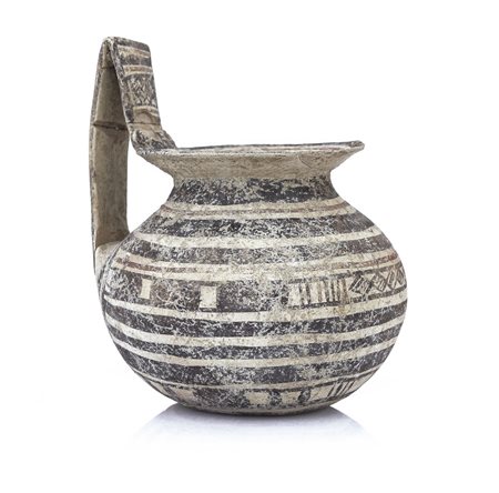 ARCHEOLOGIA GRANDE OLPE APULO IN TERRACOTTA DIPINTA, DAUNIA, VI-V SECOLO...