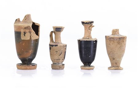 ARCHEOLOGIA QUATTRO LEKYTHOS ATTICI IN TERRACOTTA VERNICIATA, V SEC. A.C.,...