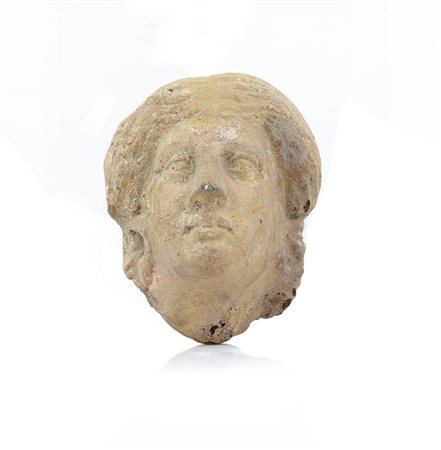 ARCHEOLOGIA TESTA IN TERRACOTTA, ETRURIA, IV-III SECOLO A.C., di figura...
