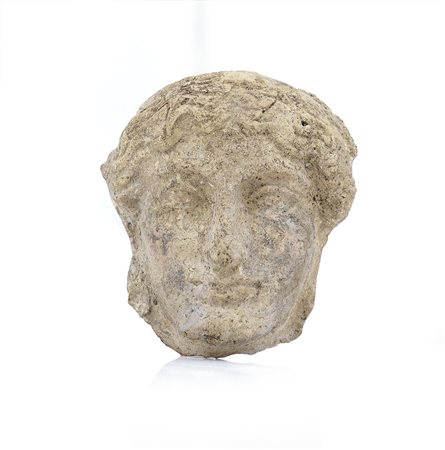 ARCHEOLOGIA TESTA IN TERRACOTTA, ETRURIA, IV-III SECOLO A.C., capelli ad...