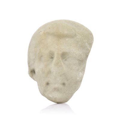 ARCHEOLOGIA TESTA IN MARMO SCOLPITO, EPOCA ROMANA, II SECOLO D.C., ovato del...