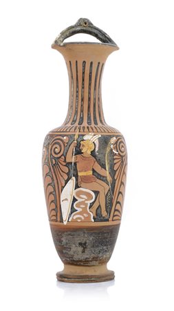 ARCHEOLOGIA ANFORA NOLANA IN TERRACOTTA VERNICIATA A FIGURE ROSSE, IV SECOLO...