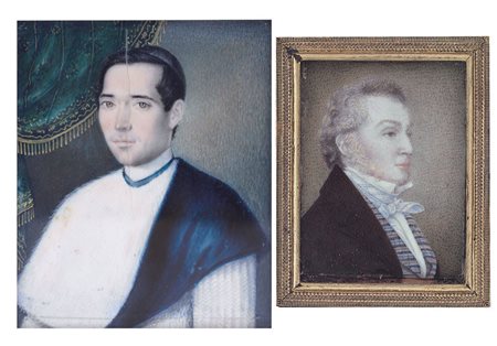 PITTORE DEL XIX SECOLO Ritratto del Barone Richard Hussey VivianMiniatura su...