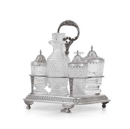 ARGENTI D'EPOCA CRUET GIORGIO III IN ARGENTO, LONDRA, 1810, ARGENTIERI...