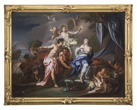 CONCA SEBASTIANO Gaeta 1680 - Napoli 1764(attribuito a) Bacco e AriannaOlio...