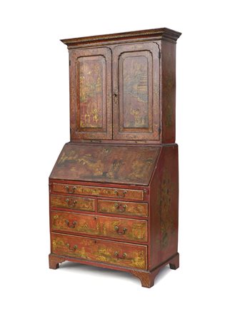 MOBILE DEL XVIII SECOLO CASSETTONE A RIBALTA CON ALZATA DECORATO A CINESERIE...