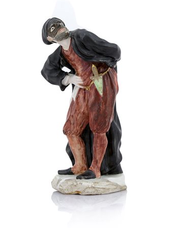 CAPODIMONTE RARA FIGURA DI PANTALONE IN PORCELLANA, NAPOLI, CAPODIMONTE, 1745...
