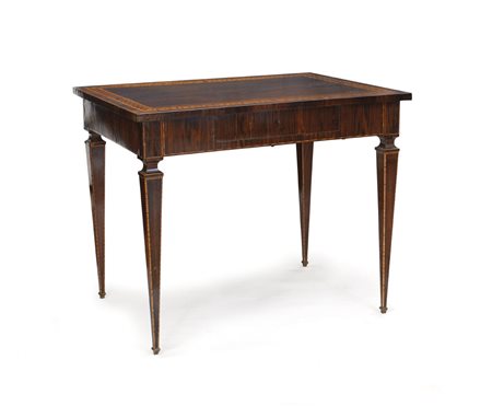 MOBILE DEL XVIII SECOLO TAVOLO SCRITTOIO LUIGI XVI INTARSIATO, FINE XVIII...