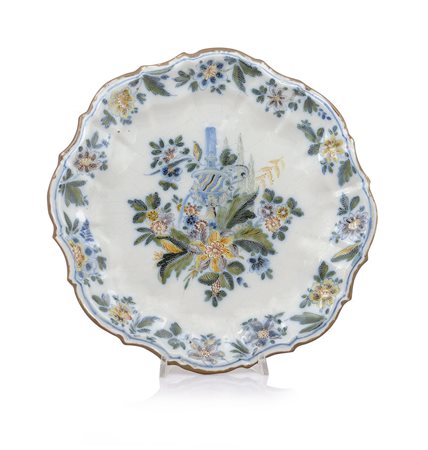ROSSETTI PIATTO IN MAIOLICA, TORINO, XVIII SECOLO, MANIFATTURA ROSSETTI,...