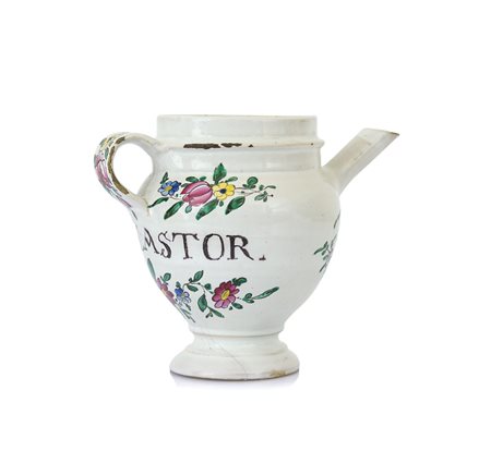 LODI ORCIOLO IN MAIOLICA, LODI, XVIII SECOLO, decoro policromo a rametti...