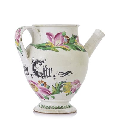 LODI ORCIOLO DA FARMACIA IN MAIOLICA, LODI, COPELLOTTI, 1780 CA., ovoidale...