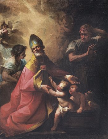 GANDOLFI UBALDO Bologna 1728 - 1781(attribuito a)San Nicola di Bari Olio su...